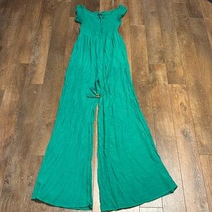 Lime green strapless jumpsuit